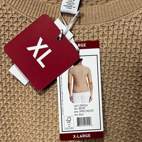 Nine West Tan Spring Sweater [size XL] [NWT] - Picture 5 of 5